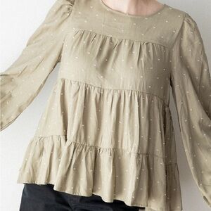 Blu Pepper Green Ruffle Blouse